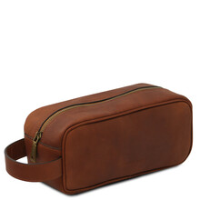 Harvey Leather toiletry bag Brown