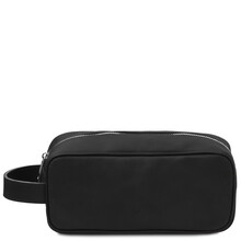 Harvey Leather toiletry bag Black