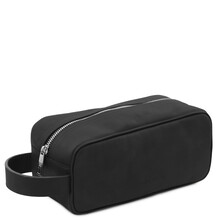 Harvey Leather toiletry bag Black