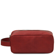 Harvey Leather toiletry bag Red
