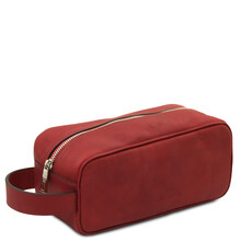 Harvey Leather toiletry bag Red
