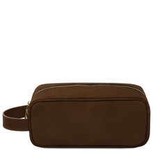 Harvey Leather toiletry bag Dark Brown