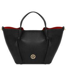 Legame Leather shopping bag - Large size Black