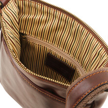Geantă bărbați din piele naturală Tuscany Leather, maro închis, Jason