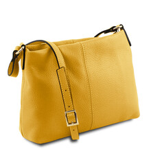 Geantă damă din piele naturală Tuscany Leather, galbenă