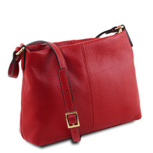Geantă damă din piele naturală Tuscany Leather, roșu aprins