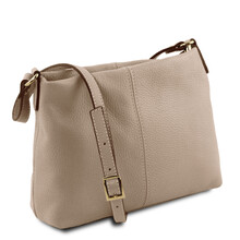 Geantă damă din piele naturală Tuscany Leather, grej