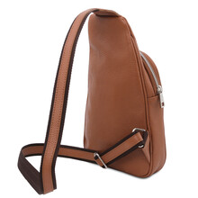 Geantă de umăr bărbați din piele coniac, Tuscany Leather, Albert