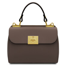 Armonia Leather handbag Dark Taupe