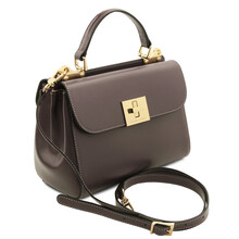 Armonia Leather handbag Dark Taupe