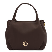 Nora Soft leather handbag Chocolate