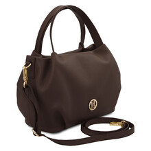 Nora Soft leather handbag Chocolate