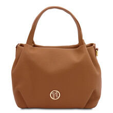 Nora Soft leather handbag Cognac