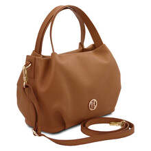 Nora Soft leather handbag Cognac