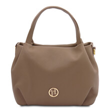 Nora Soft leather handbag Taupe
