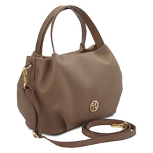 Nora Soft leather handbag Taupe