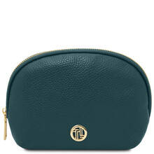 Vera Soft leather toiletry case Teal