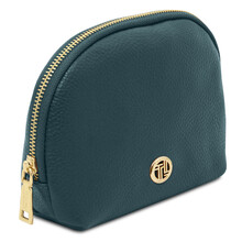 Vera Soft leather toiletry case Teal