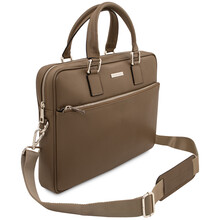 Ferrara Leather laptop briefcase Dark Taupe