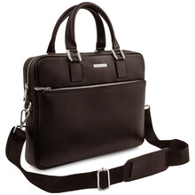 Ferrara Leather laptop briefcase Dark Brown