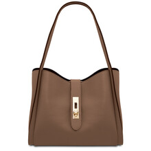 Soave Soft leather handbag Dark Taupe