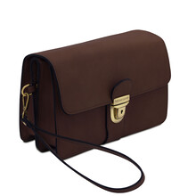 Oliver Leather handy wrist bag Dark Brown