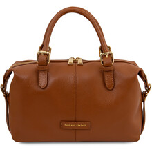Ribelle Soft leather duffle bag Cognac