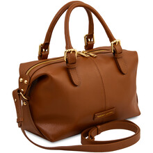 Ribelle Soft leather duffle bag Cognac