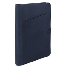 Adriano Leather document case with button closure Dark Blue