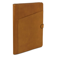 Adriano Leather document case with button closure Natural