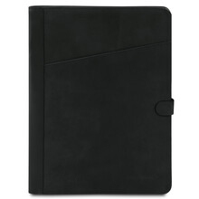 Adriano Leather document case with button closure Black