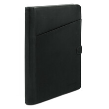 Adriano Leather document case with button closure Black