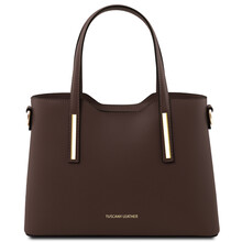 Olimpia Leather tote - Medium size Chocolate