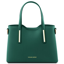 Olimpia Leather tote - Medium size Teal