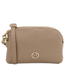 Lily Soft leather shoulder bag Light Taupe