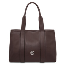 Callie Soft leather shoulder bag Chocolate