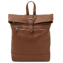 London Soft leather backpack Cognac