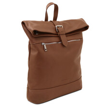 London Soft leather backpack Cognac