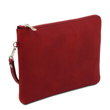 Will Leather clutch bag with handle Red