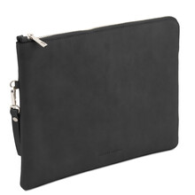 Giulio Maxi leather clutch with handle Black