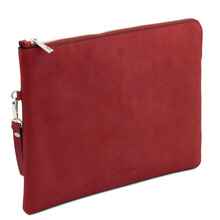 Giulio Maxi leather clutch with handle Red