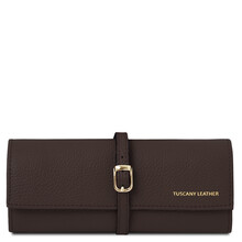 Soft leather jewellery case Chocolate
