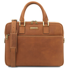 Ferrara Leather laptop briefcase Natural