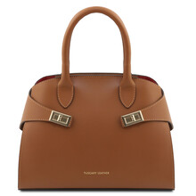 Coccola Leather handbag Cognac