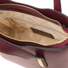 Olimpia Leather tote - Small size Bordeaux