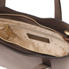 Olimpia Leather tote - Small size Dark Taupe