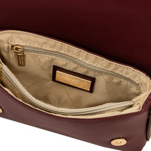 Biscuit Soft leather shoulder bag Bordeaux