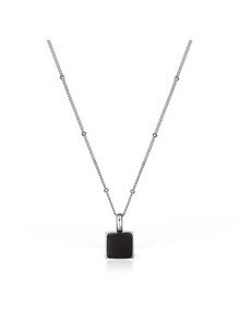 Colier de damă din argint cu pandantiv Onix Pătrat