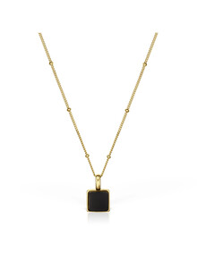 Colier din argint placat cu aur cu pandantiv din onix