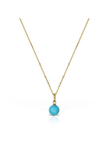 Colier din argint placat cu aur cu pandantiv turcoaz Sferă